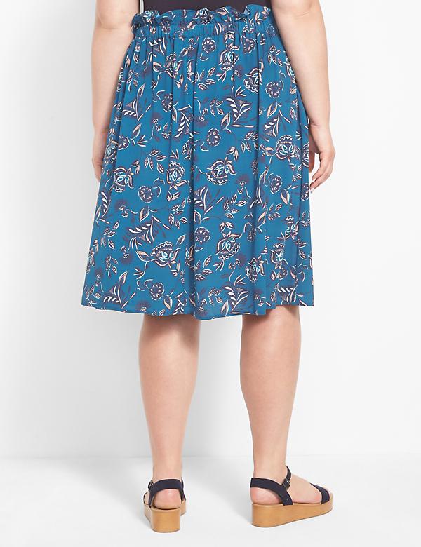 Lane Bryant Tropical Palm Print Flippy Knit Skirt Womens Plus Size 