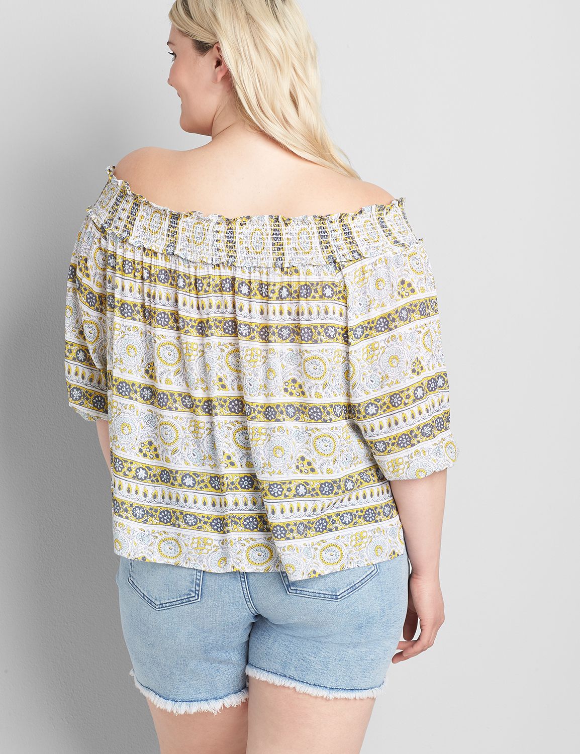 Off shoulder layered 3/4 sleeve top main image 1