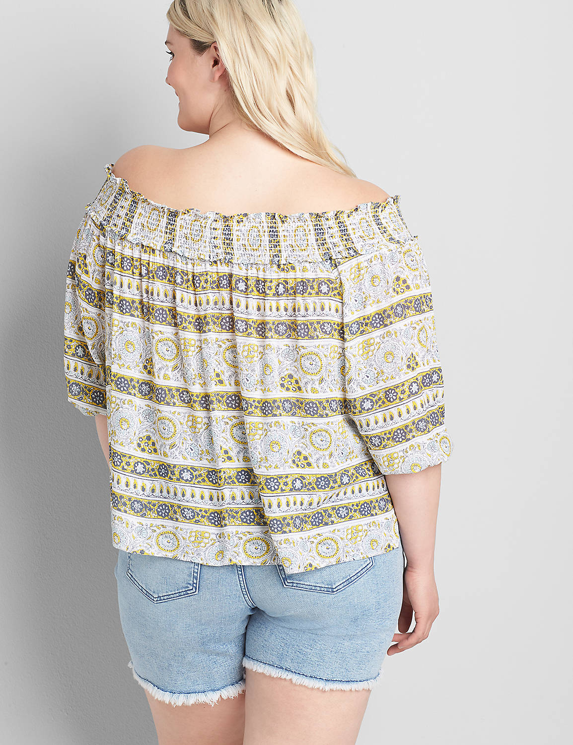 3/4 Sleeve Off-the-Shoulder Top Product Image 2