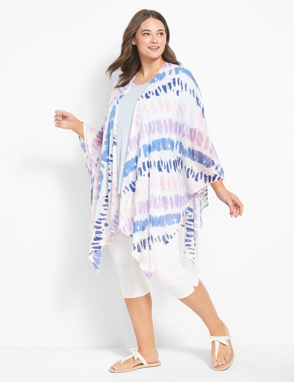MULTI COLOR TIE DYE PONCHO Product Image 1