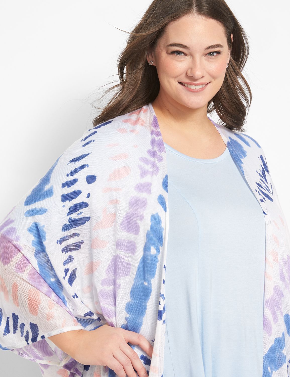 MULTI COLOR TIE DYE PONCHO Product Image 3