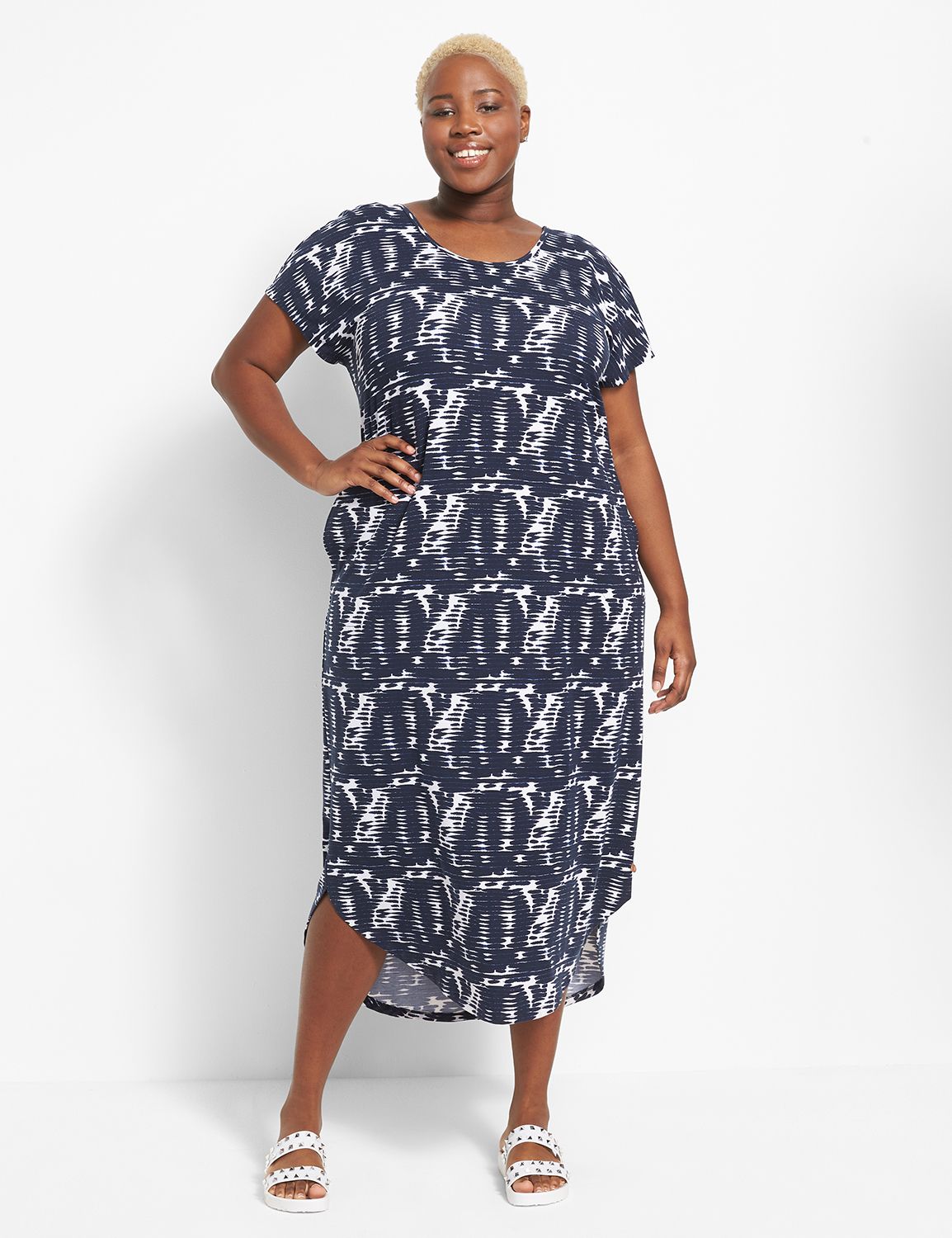 LIVI Short-Sleeve Scoop-Neck Wicking Maxi Dress