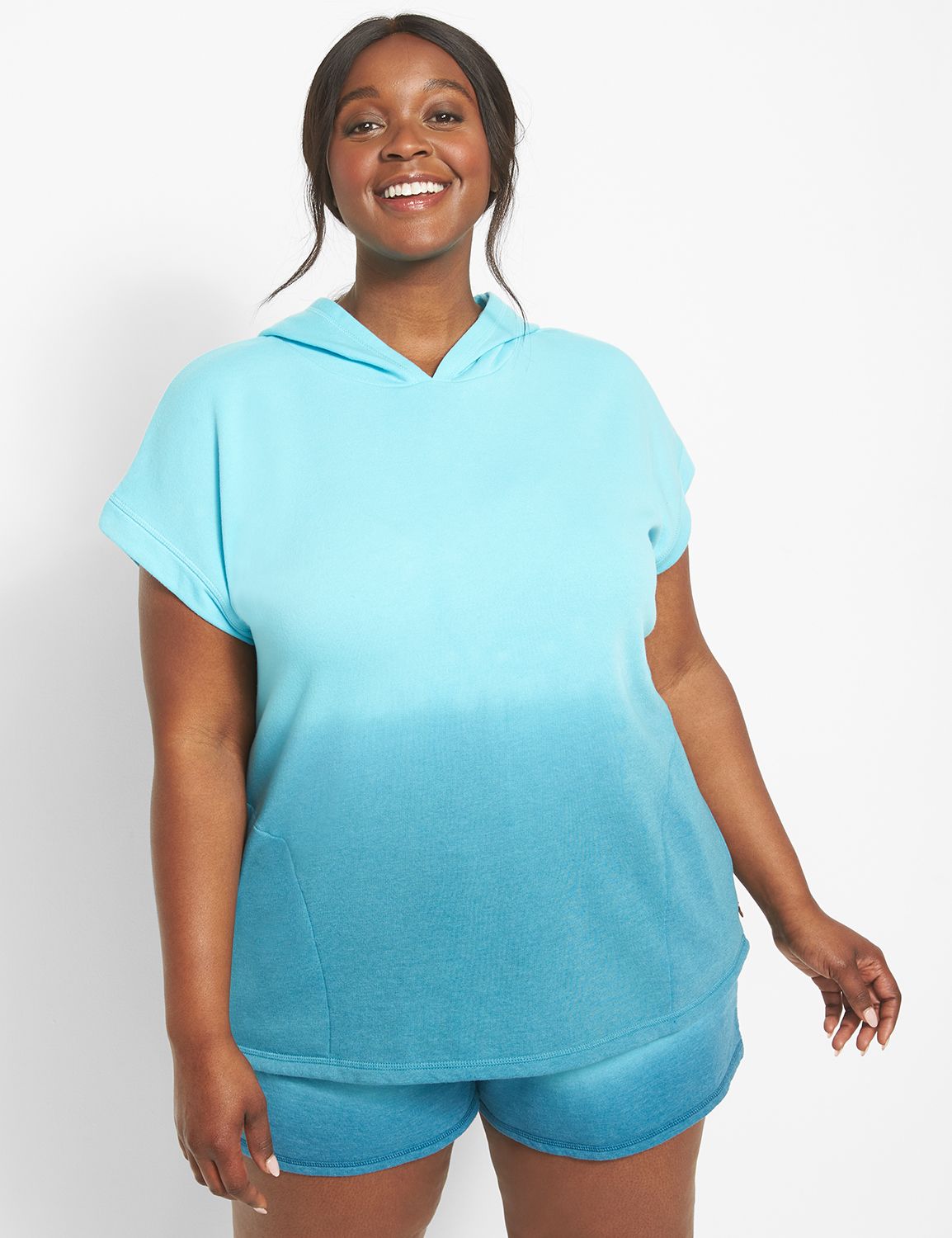 Tie dye short sleeve hoodie hotsell