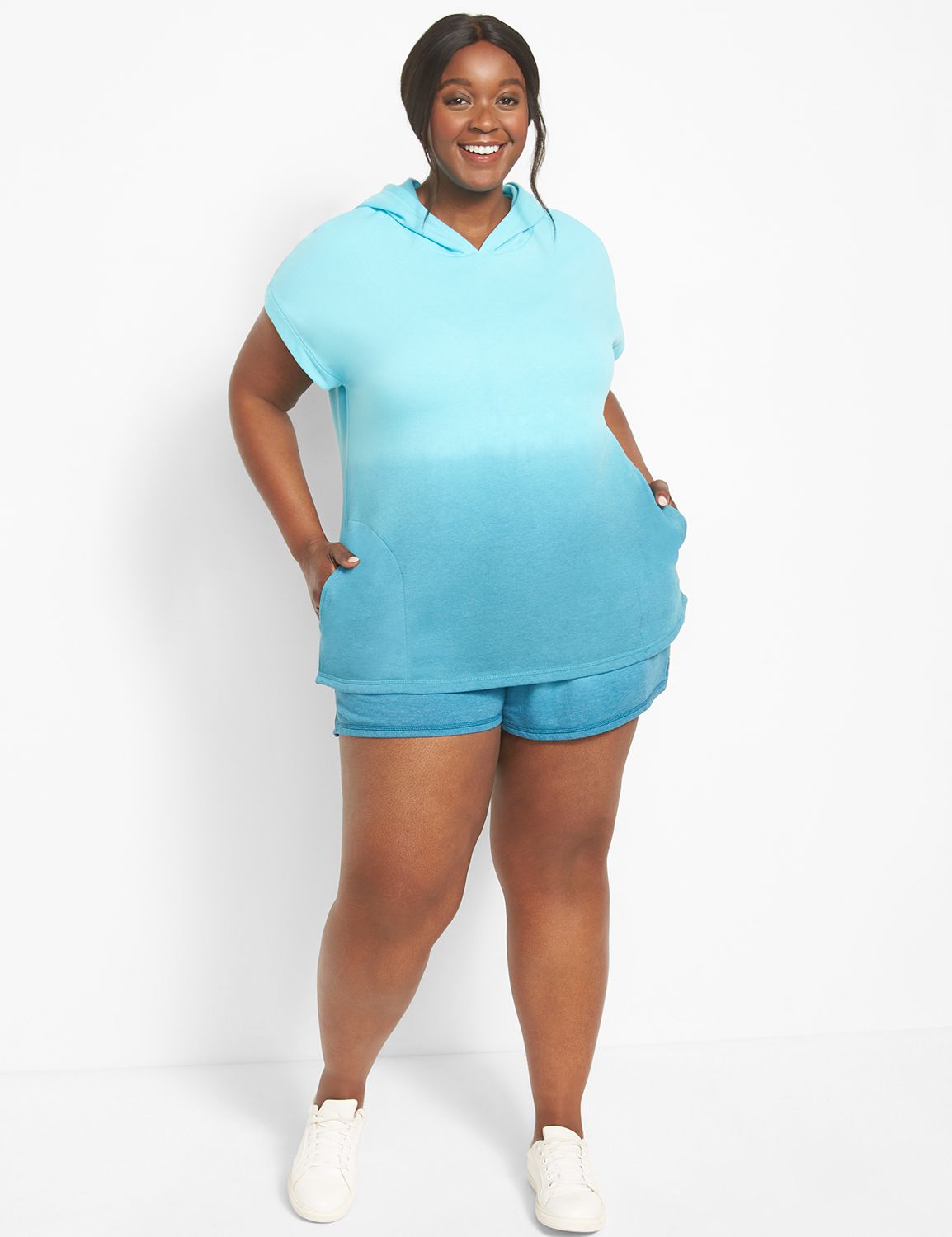 Plus size short sleeve hoodie sale