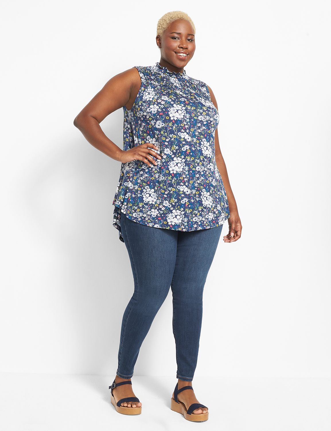 Plus size sleeveless mock neck tops sale