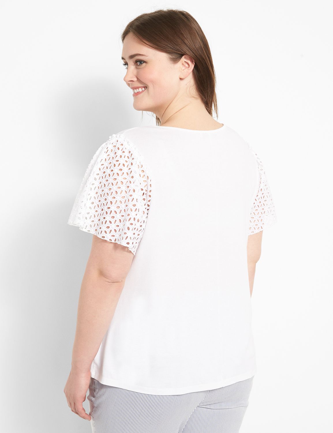 Short Ruffle Flutter Sleeve V-Neck Product Image 2