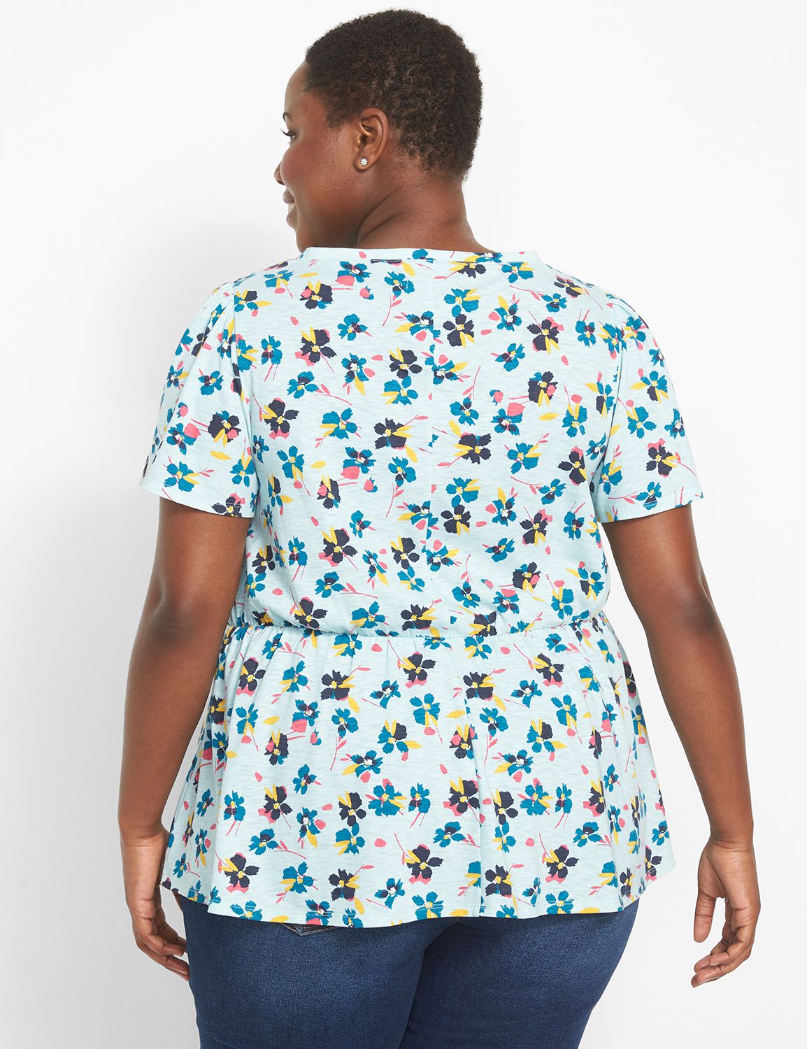 Short Flutter Sleeve V-Neck Half Bu Product Image 2