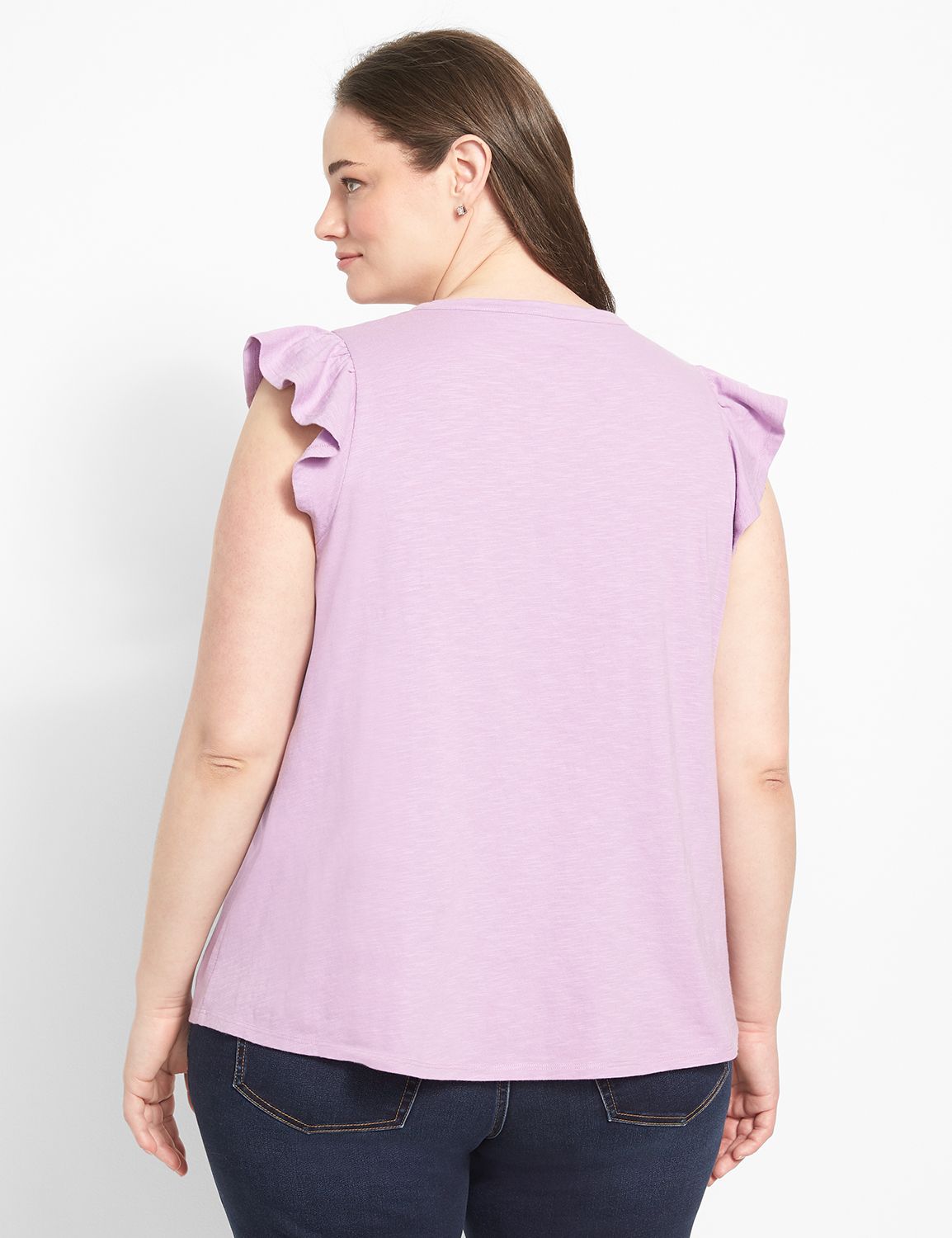 Sleeveless With Ruffle Notchneck La Product Image 2