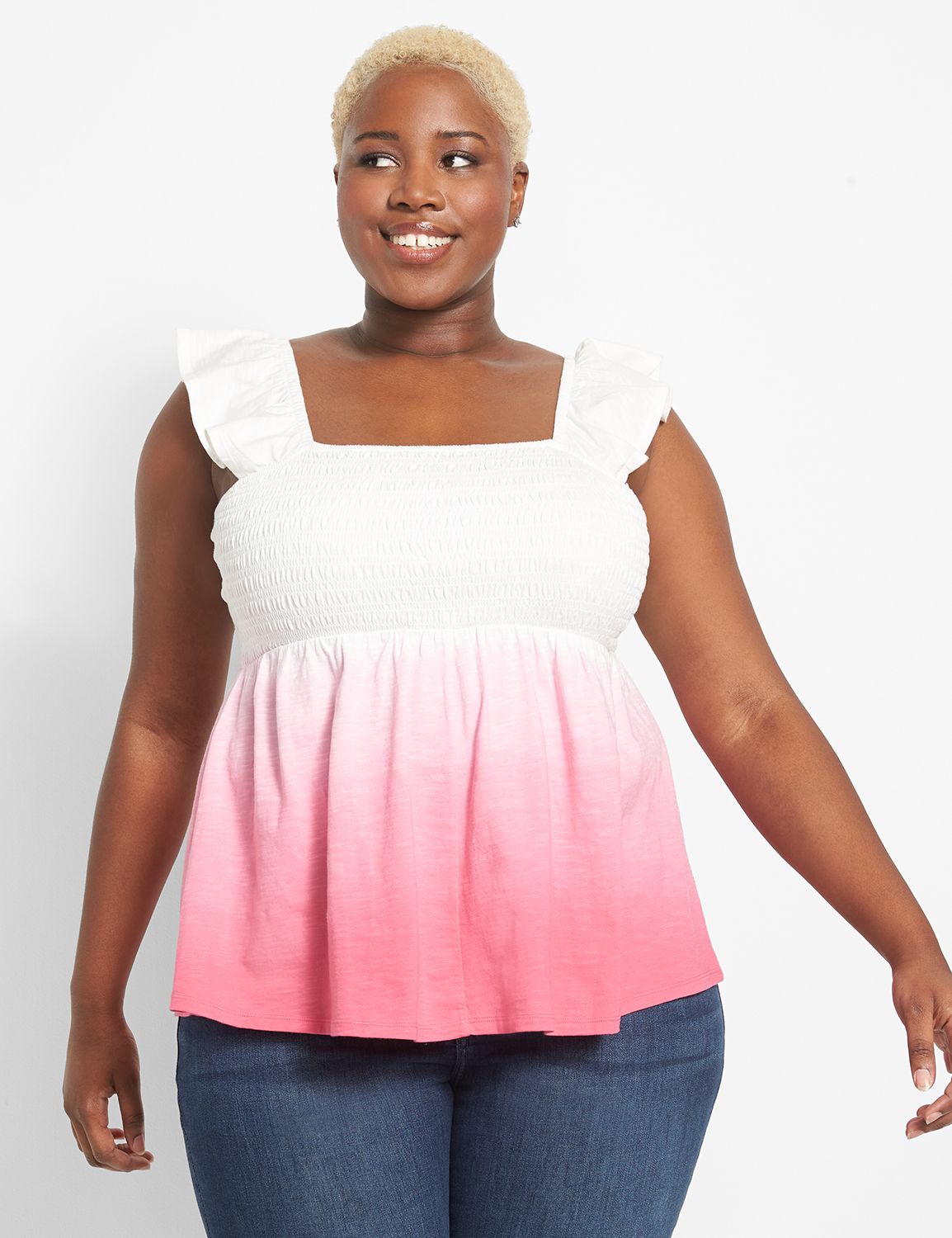 Square neck cheap ruffle top