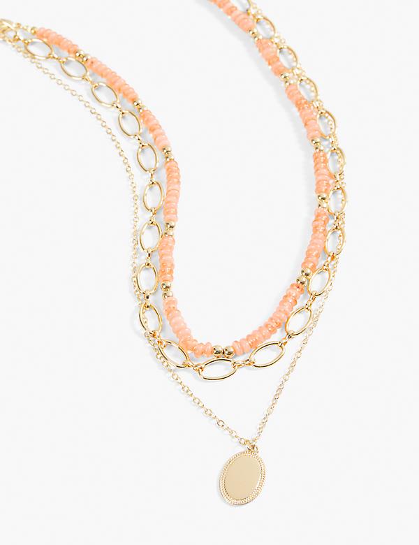 Convertible Multi-Strand Pop Of Color Pendant Necklace