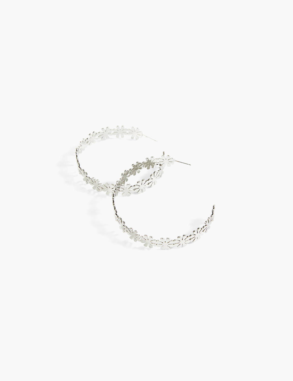 DAISY FLORAL METAL HOOP EARRING Product Image 1