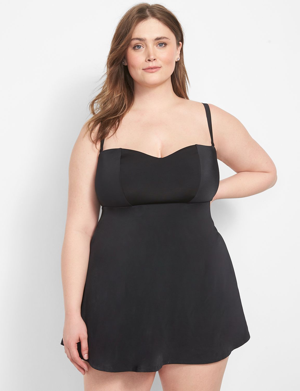 Plus size hotsell strapless swim dress