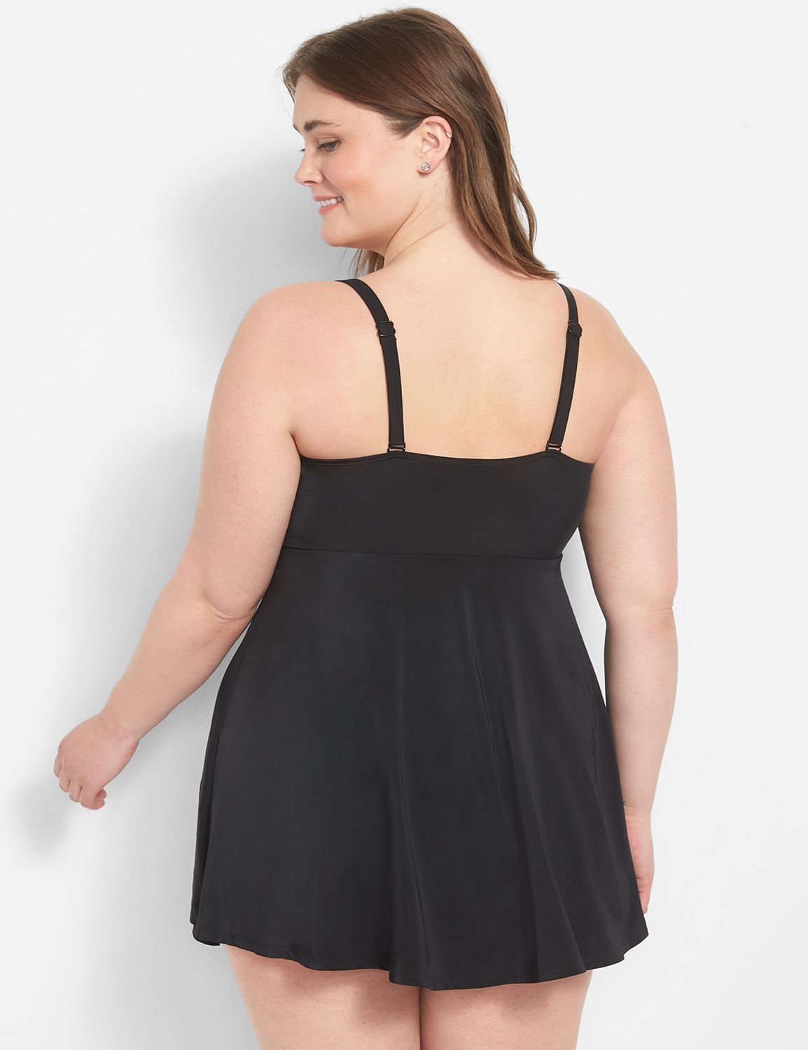 No Wire Strapless Swim Dress LaneBryant