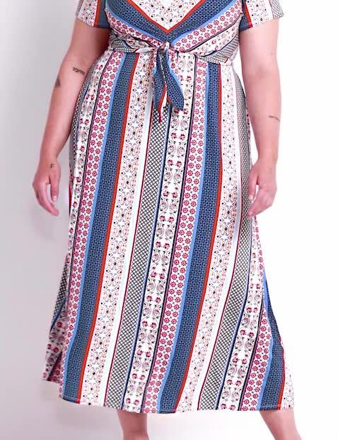 Short Sleeve V Neck CF Waist Knot M image number 0