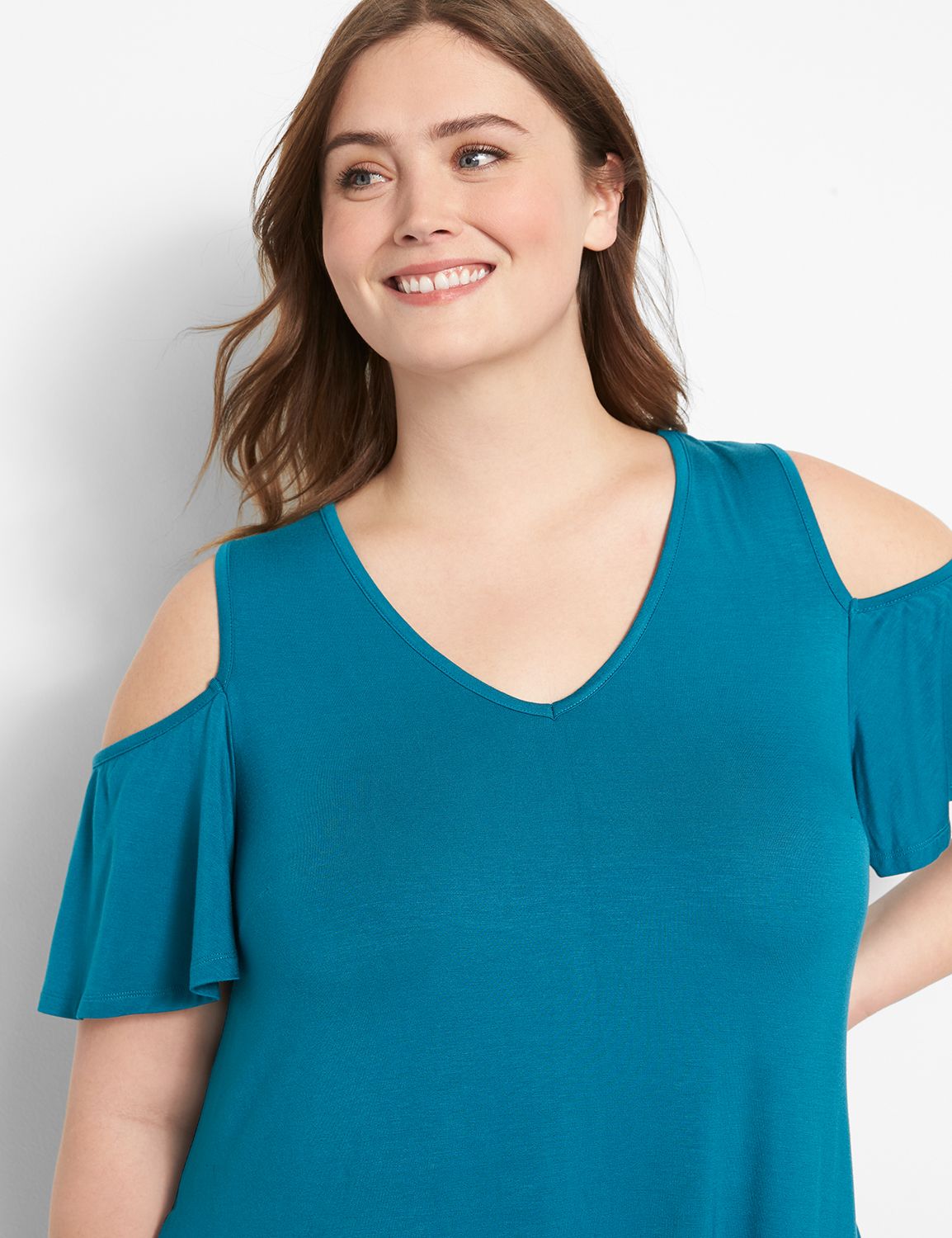 Short Sleeve V Neck Cold Shoulder S