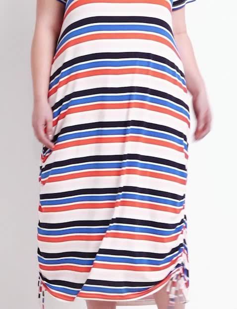 Women's 3/4 Sleeve Side Ruched Hacci Midi Dress