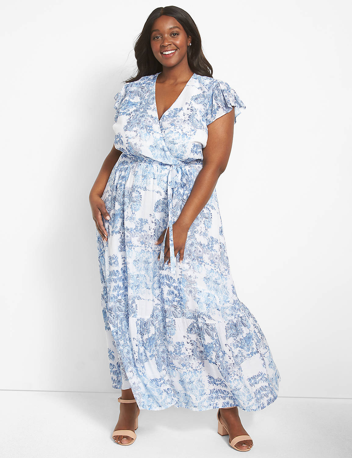 Plus Size Flutter Sleeve Maxi Dress | Dresses Images 2022