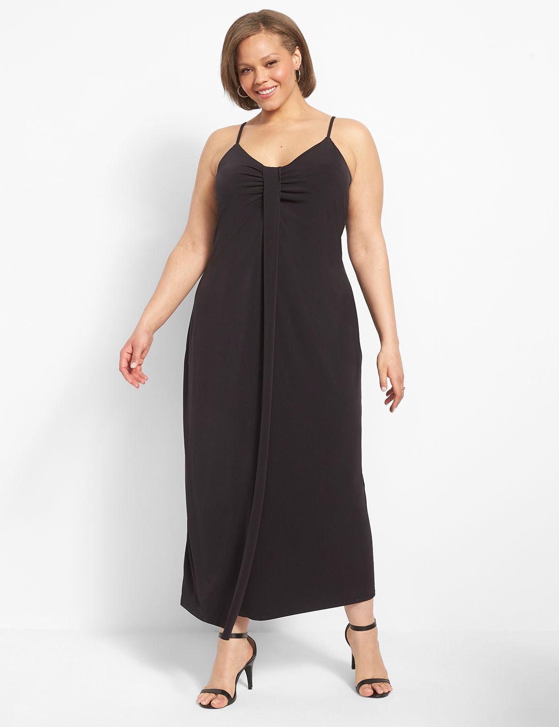 Sleeveless Drape Front Sheath Maxi Product Image 1