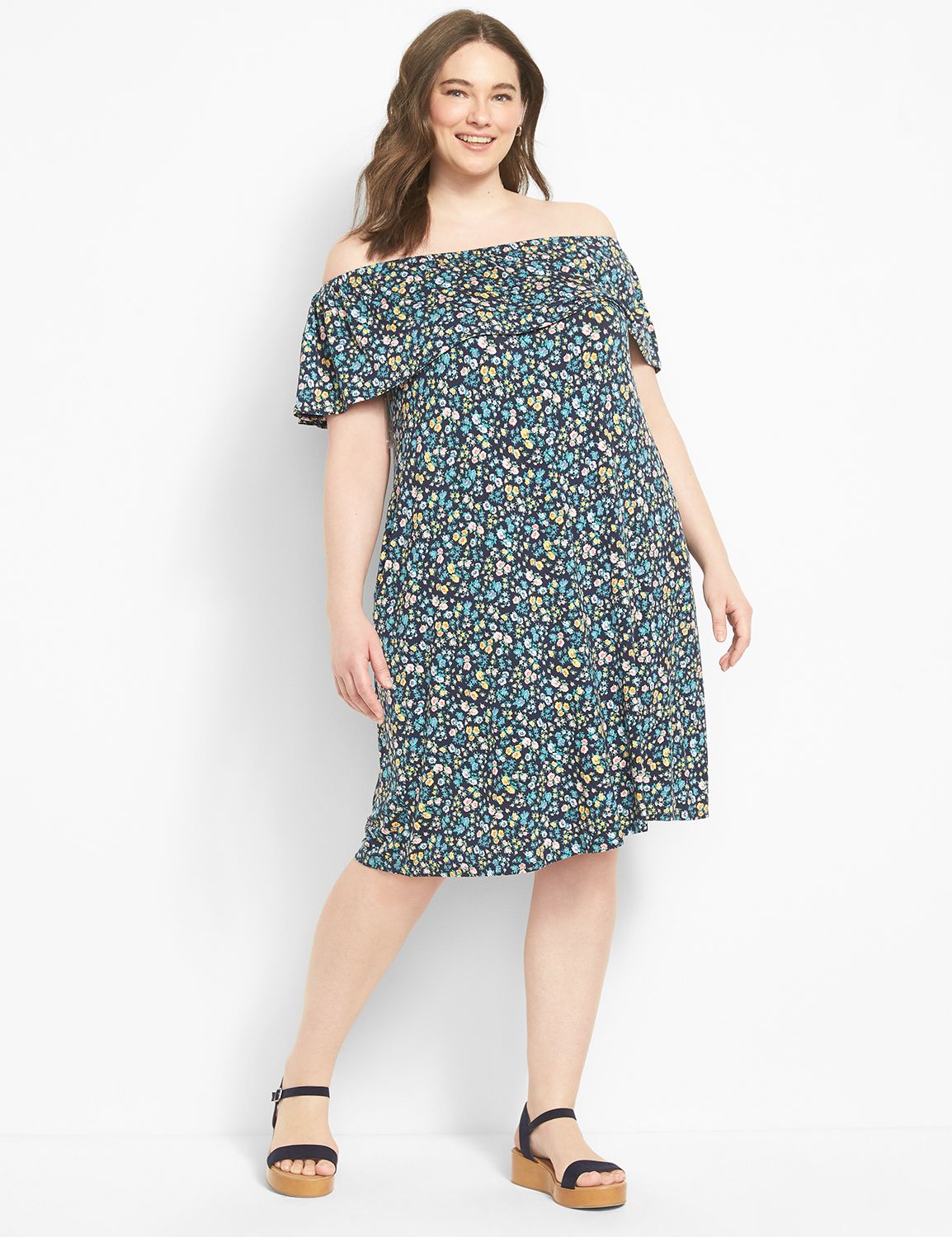 Lane bryant off 2025 the shoulder dress