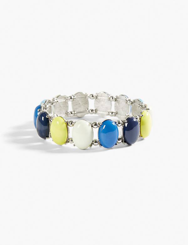 Mixed-Color Stone Stretch Bracelet