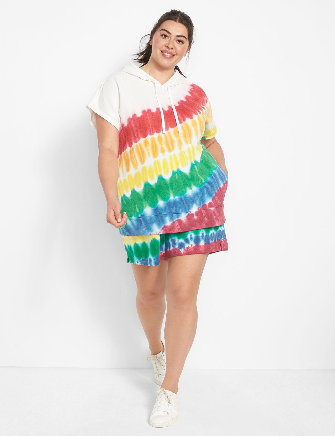 LIVI Short-Sleeve Hooded Sweatshirt | LaneBryant