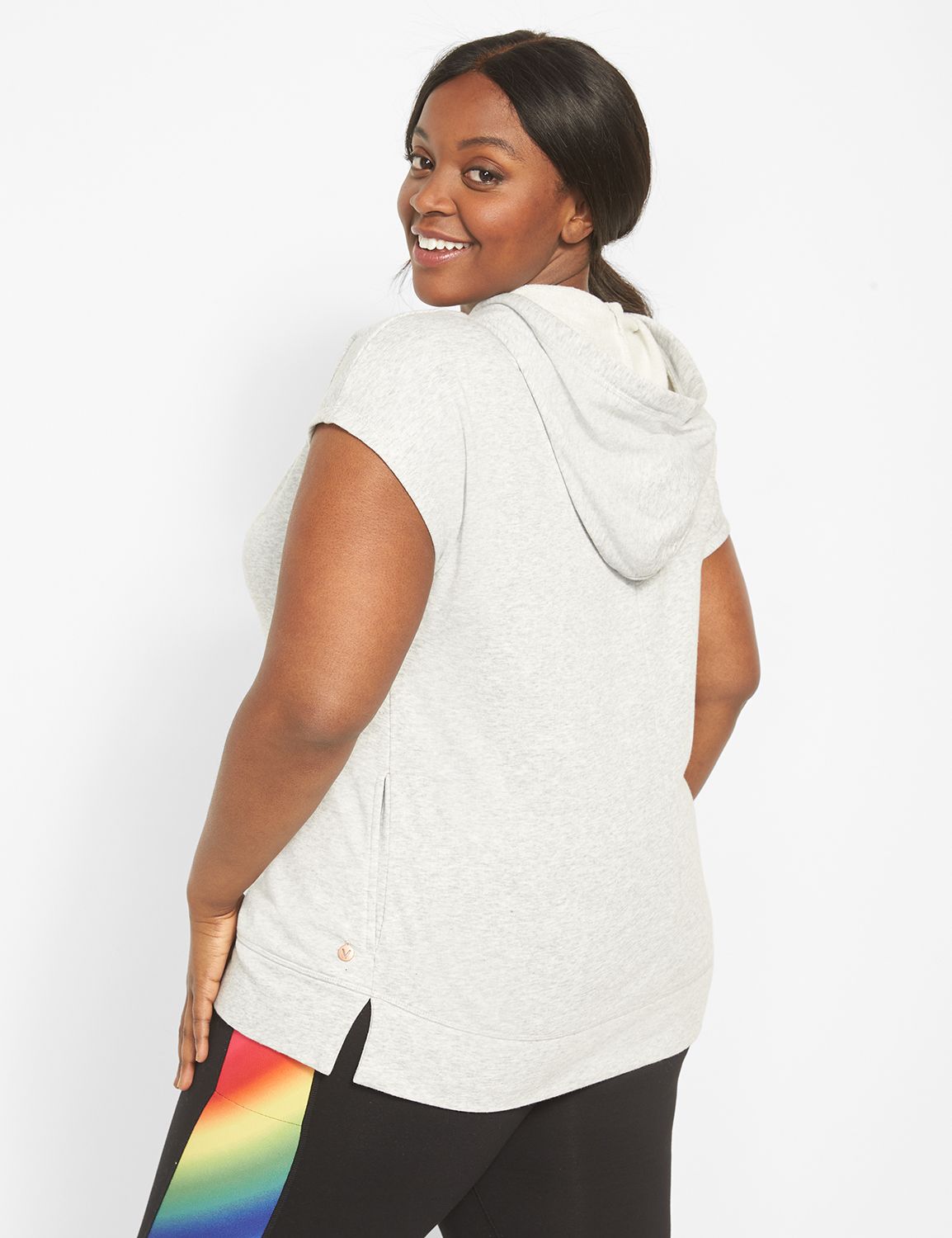 Short sleeve zip hoodie plus size sale