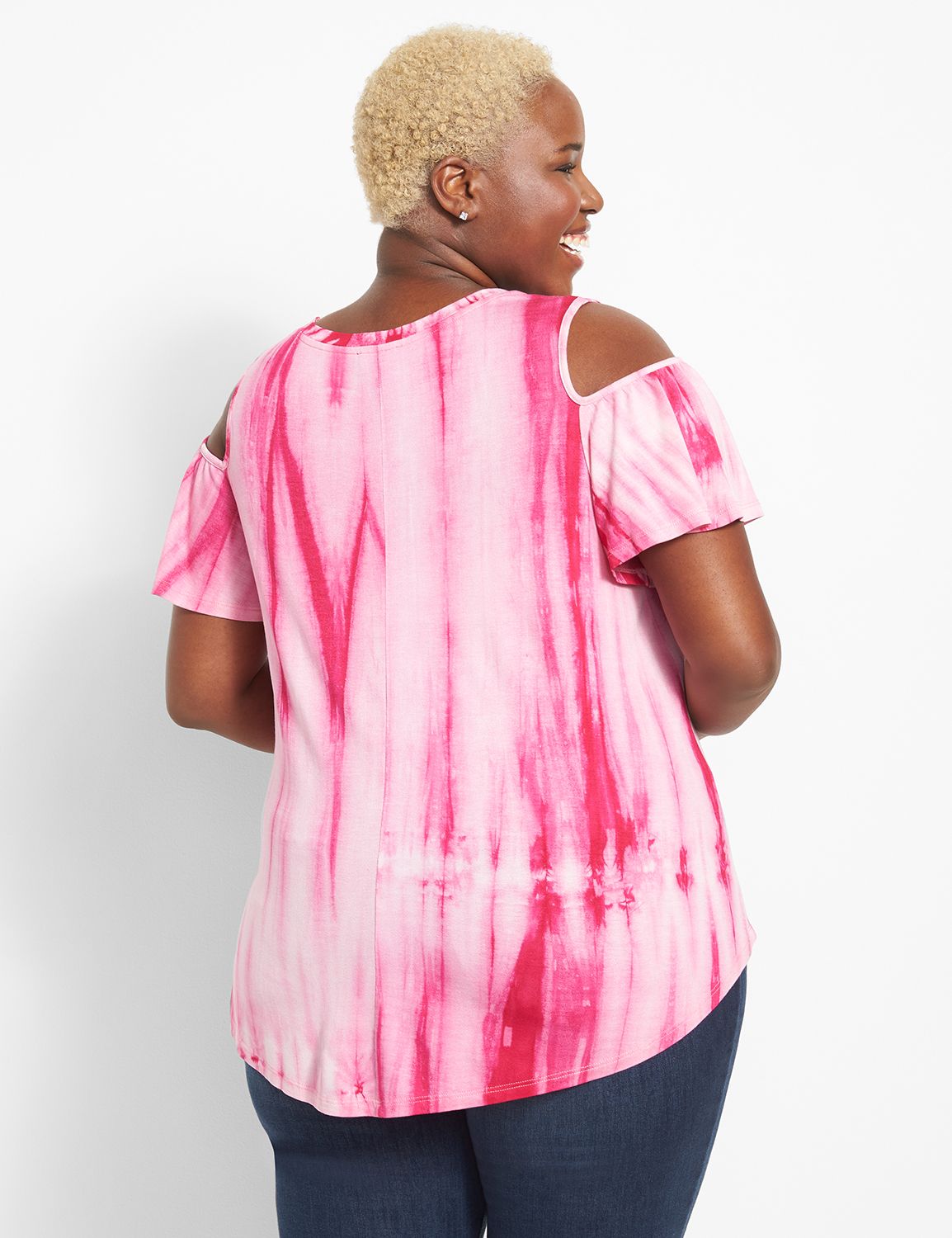 Cold Shoulder Crew Neck Drapey Tee Product Image 2