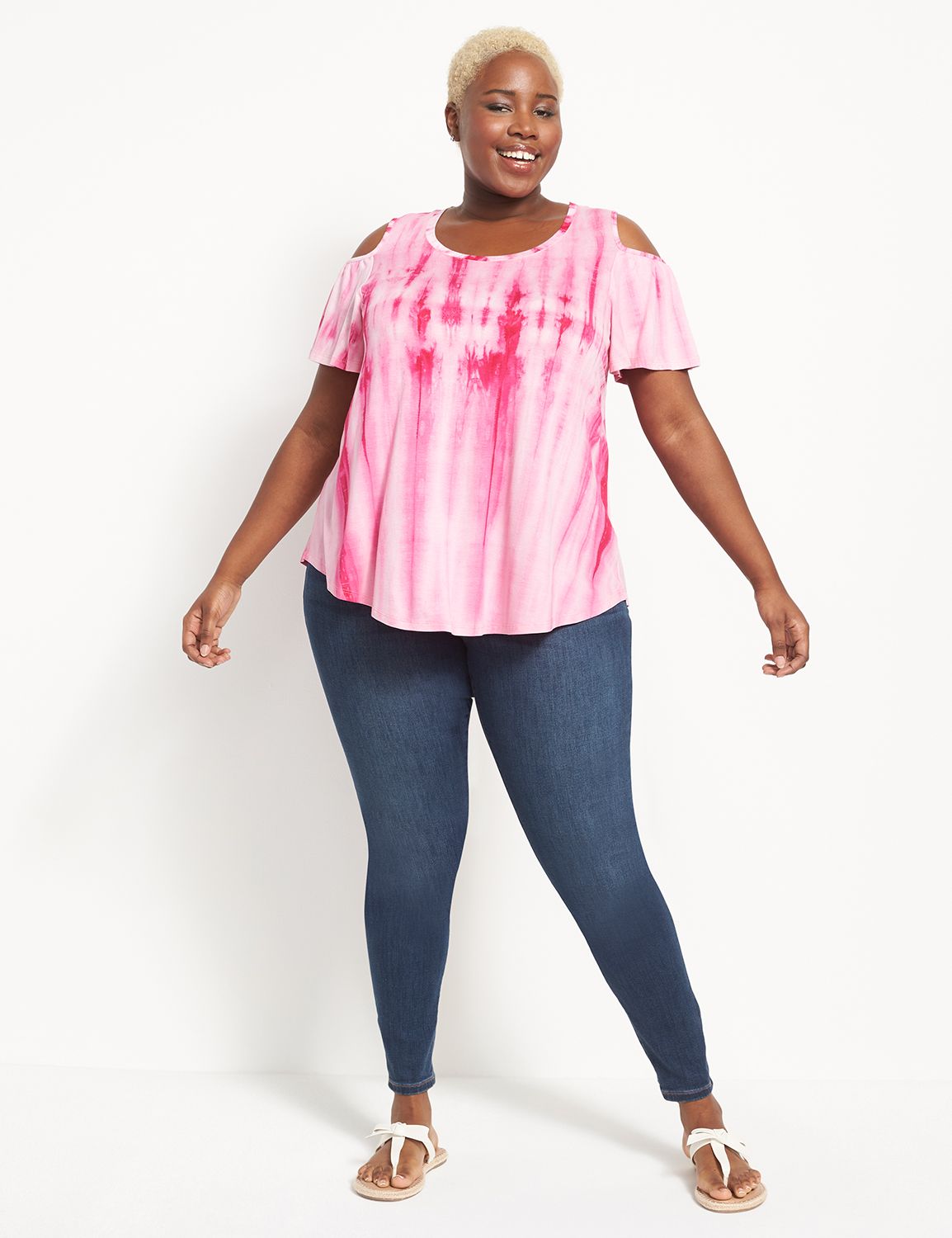 Cold Shoulder Crew Neck Drapey Tee Product Image 3