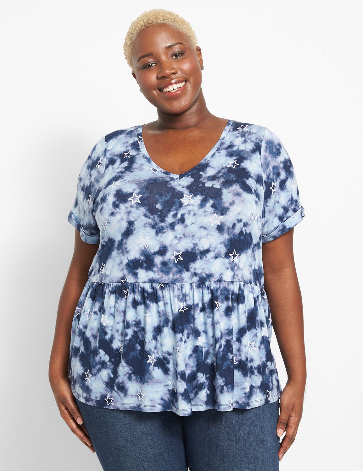 Blouse Femme I.N. Studio - Col En V, Manches 3/4 - Taille S - Imprimé Géométrique Multicolore - Occasion Très Bon état