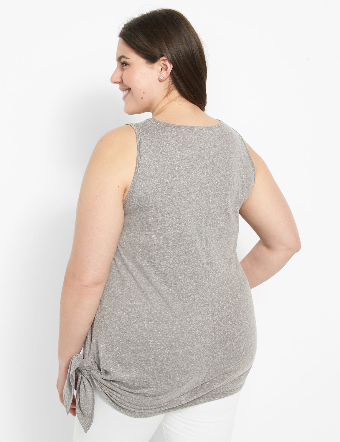 Hi Lo Side Tie Tank Graphic: Floral Product Image 2