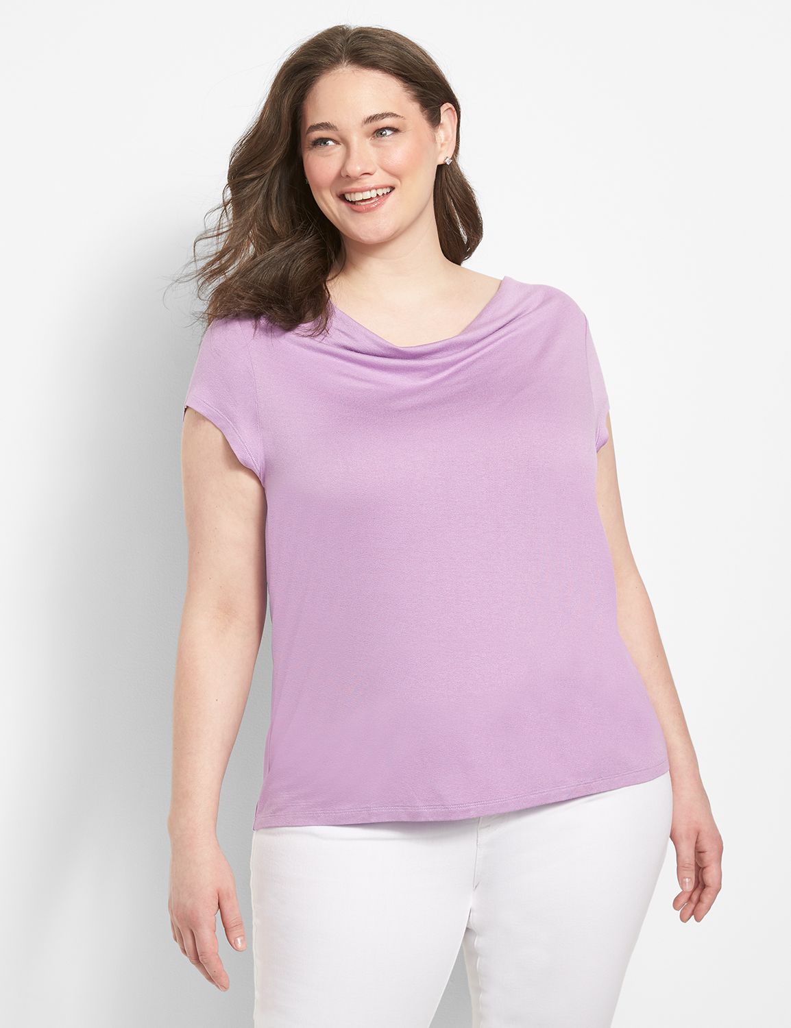 Cap Sleeve Cowl Neck Top Product Image 1