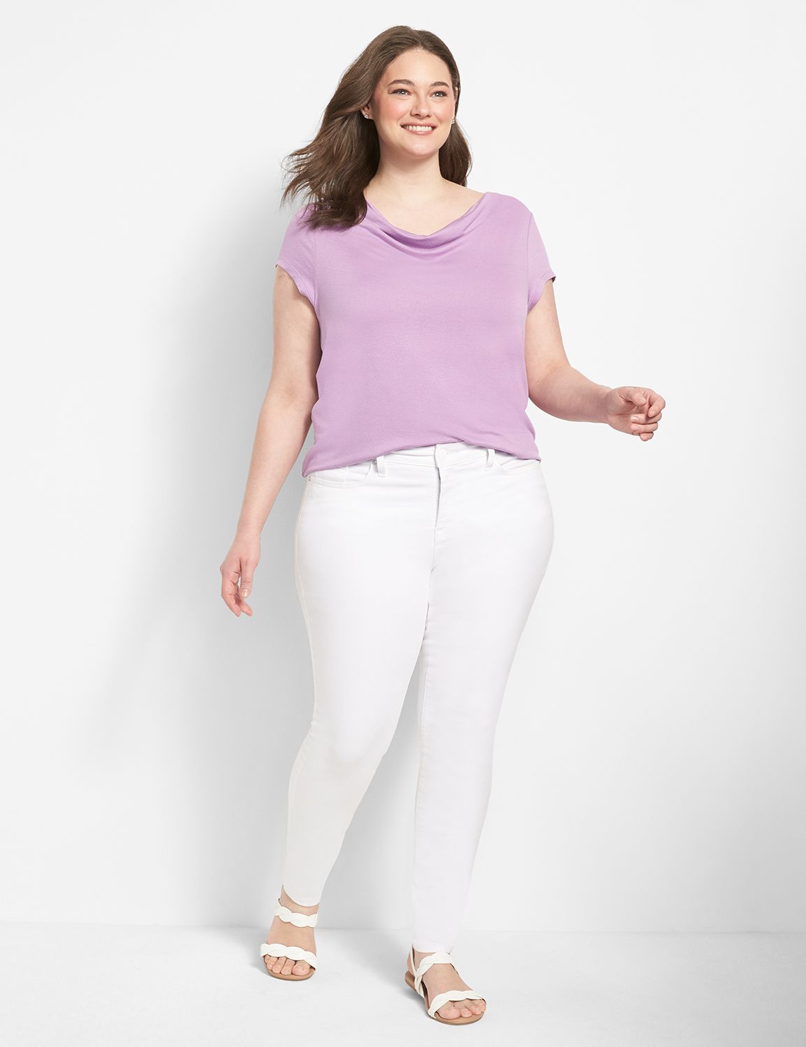 Cap Sleeve Cowl Neck Top Product Image 3