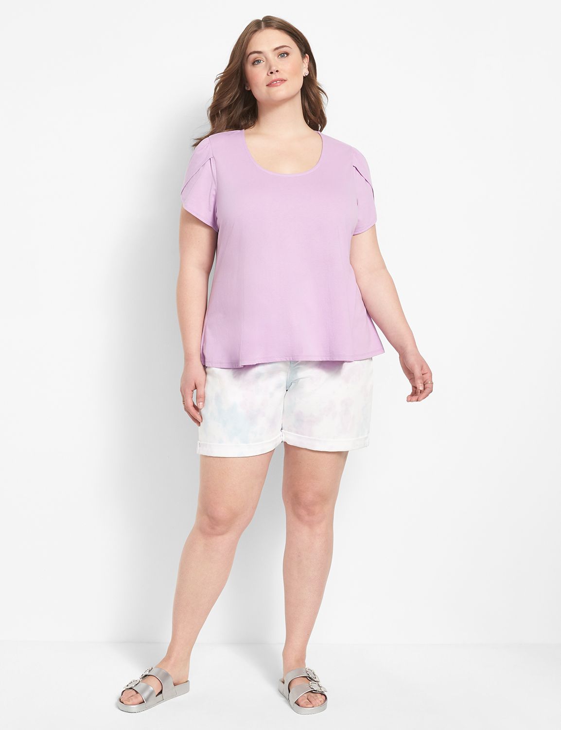 Short Tulip Sleeve Scoop Neck Swing