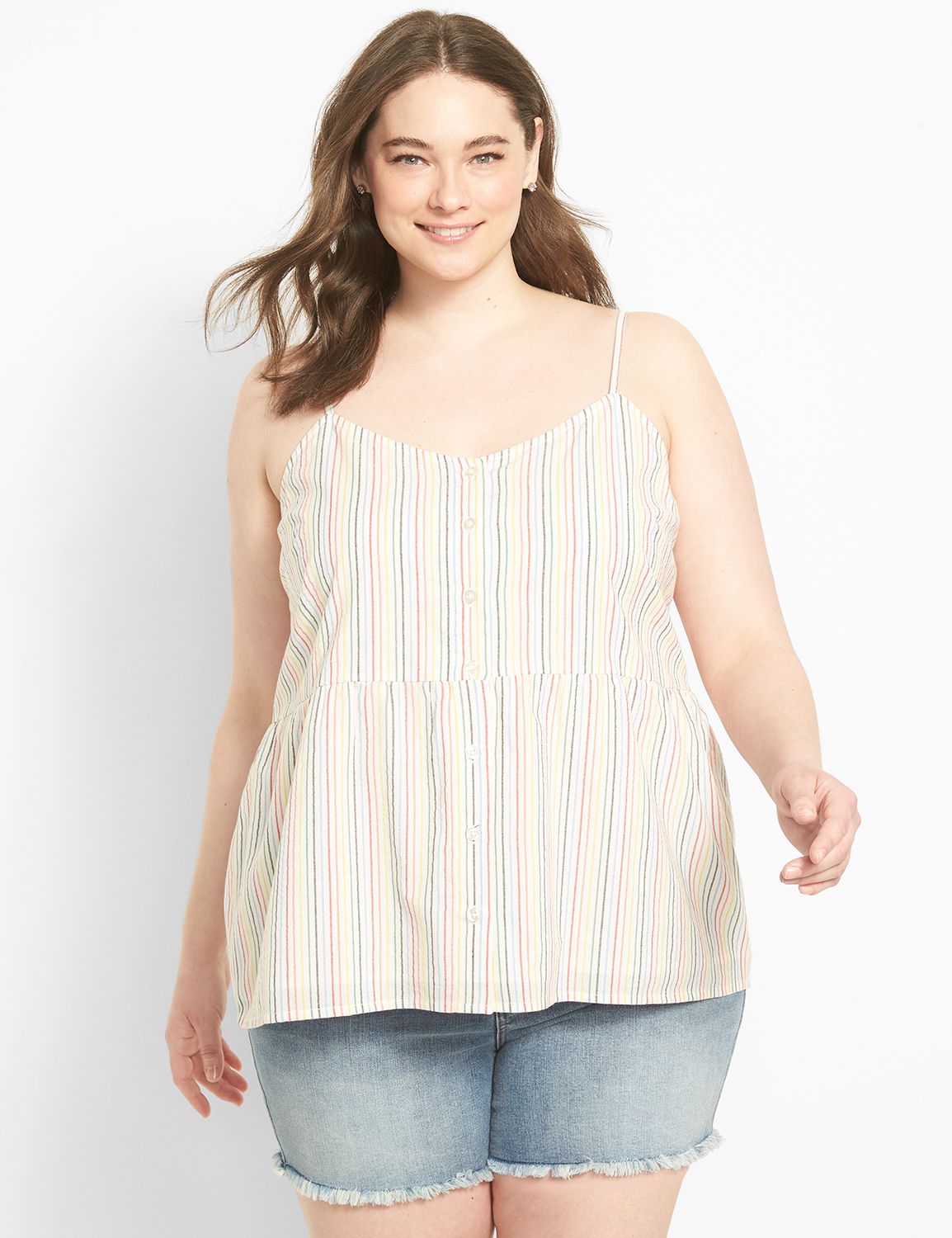 Sleeveless Button Down Stripe Top 1 Product Image 1