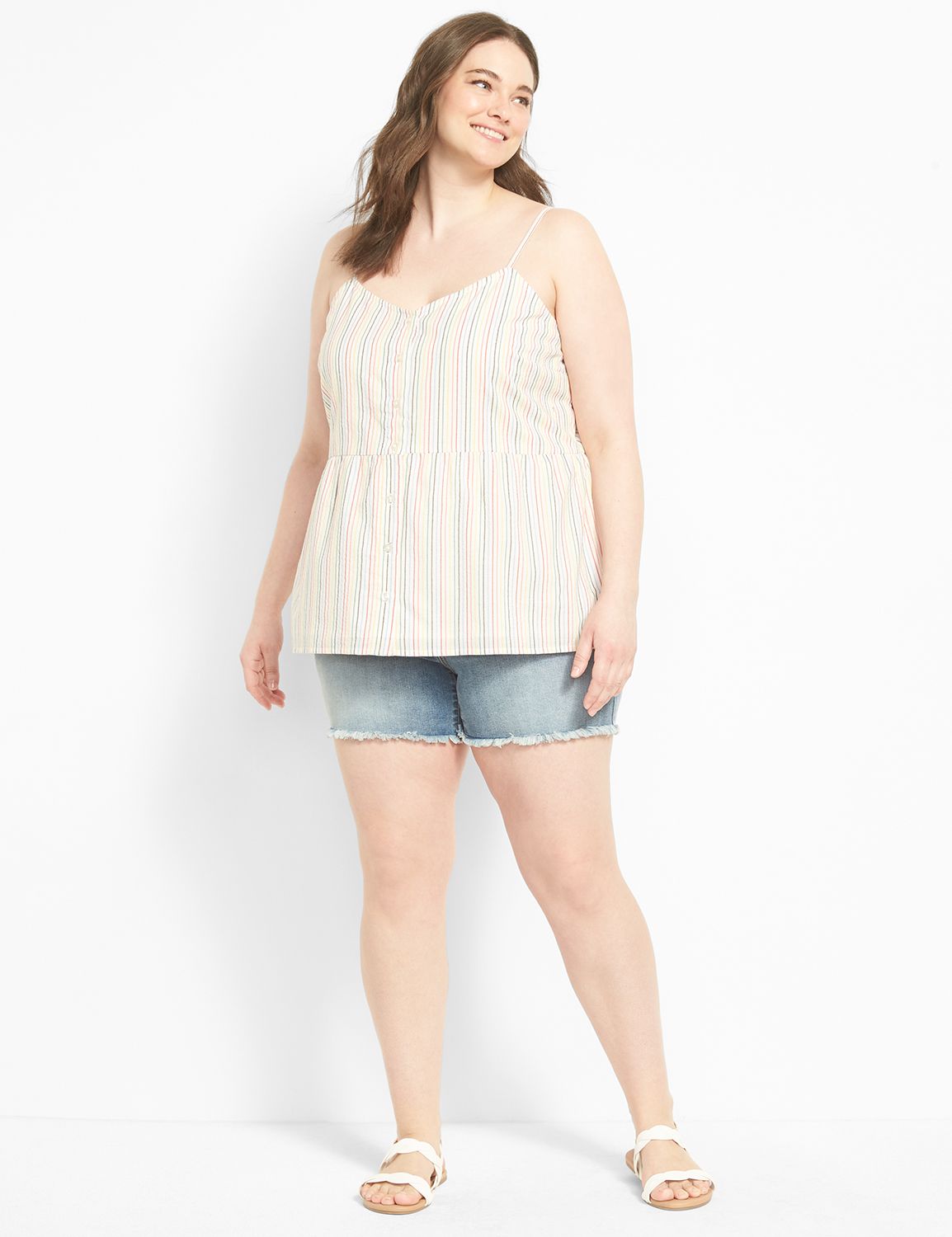 Sleeveless Button Down Stripe Top 1 Product Image 3