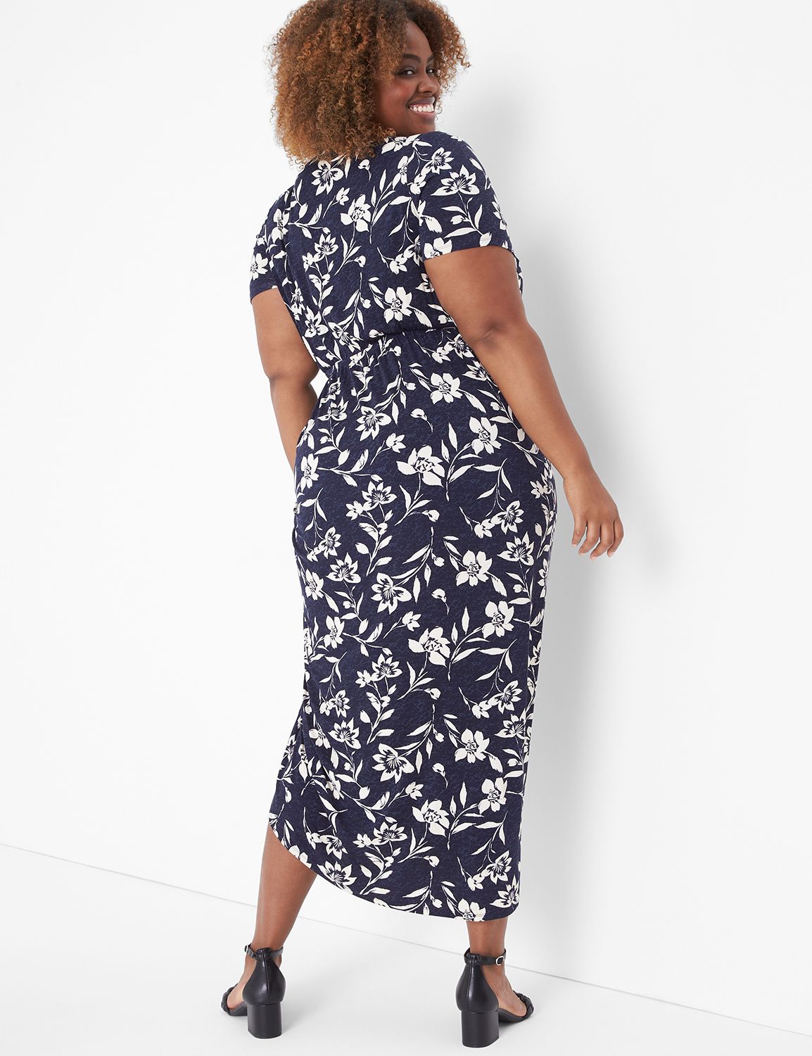 Surplice Side-Ruched Maxi Dress | LaneBryant