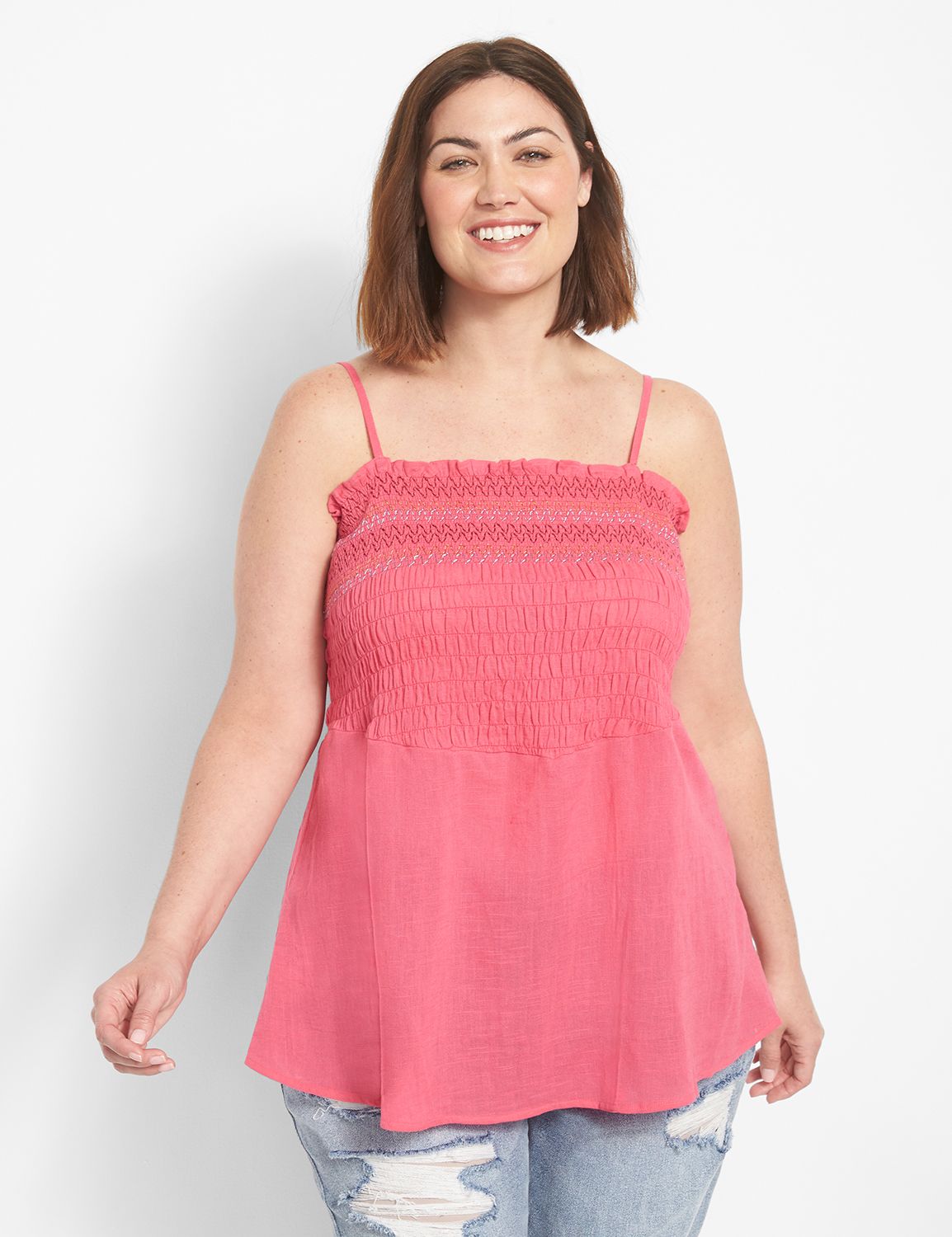 Classic Square-Neck Smocked Tank