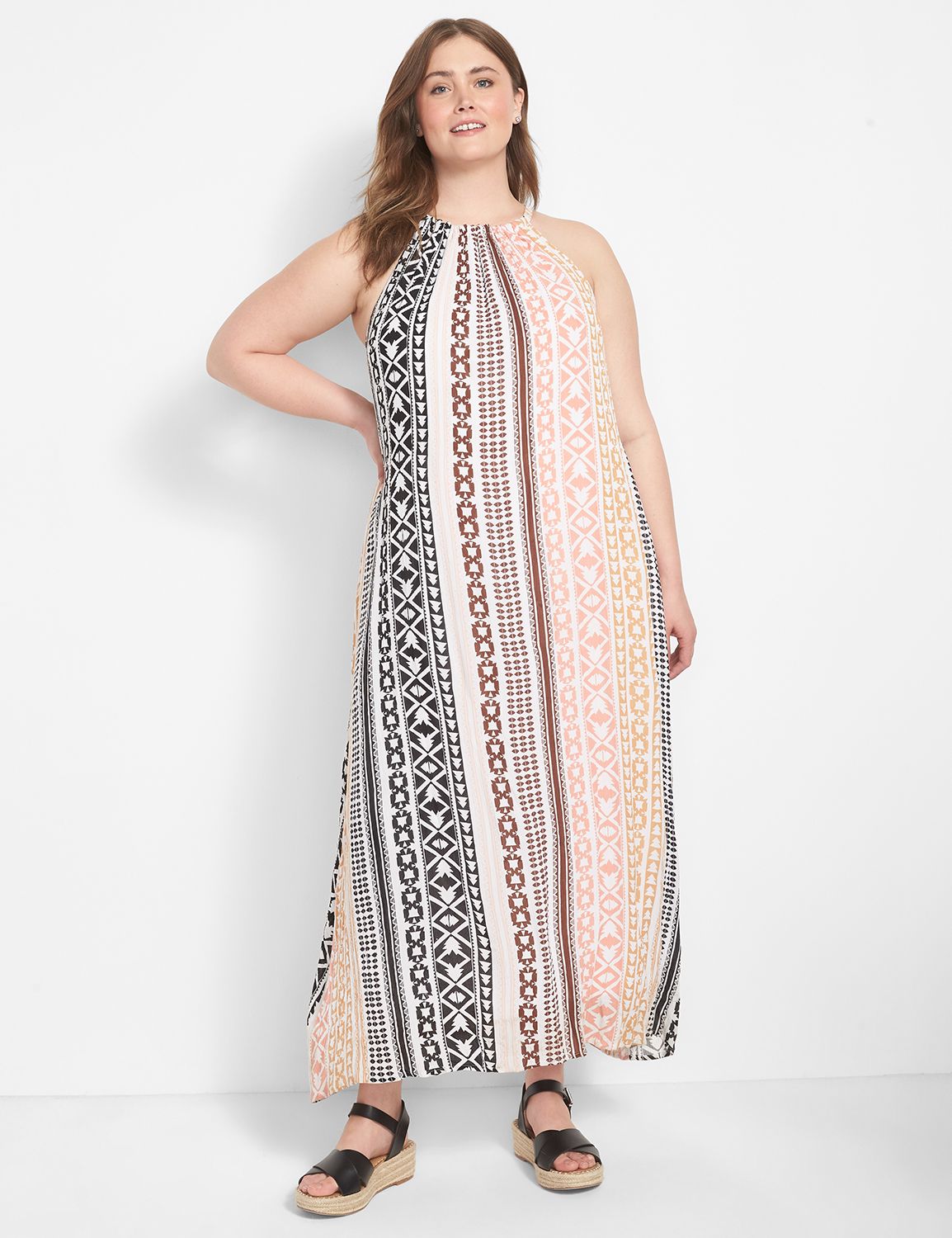 Sleeveless Halter Swing Maxi 112809 Product Image 1
