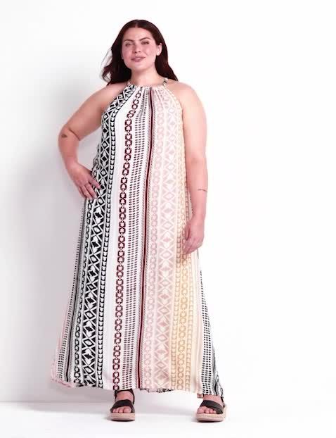 Sleeveless Halter Swing Maxi 112809 image number 0