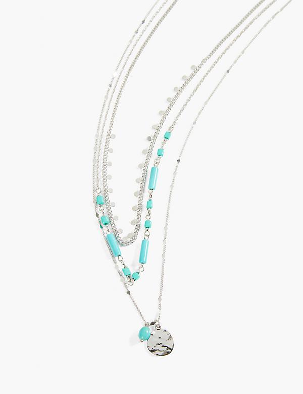 Delicate Multi-Strand Necklace With Turquoise