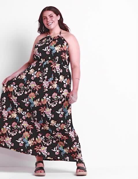 Sleeveless Halter Tie Neck Maxi 112 image number 0