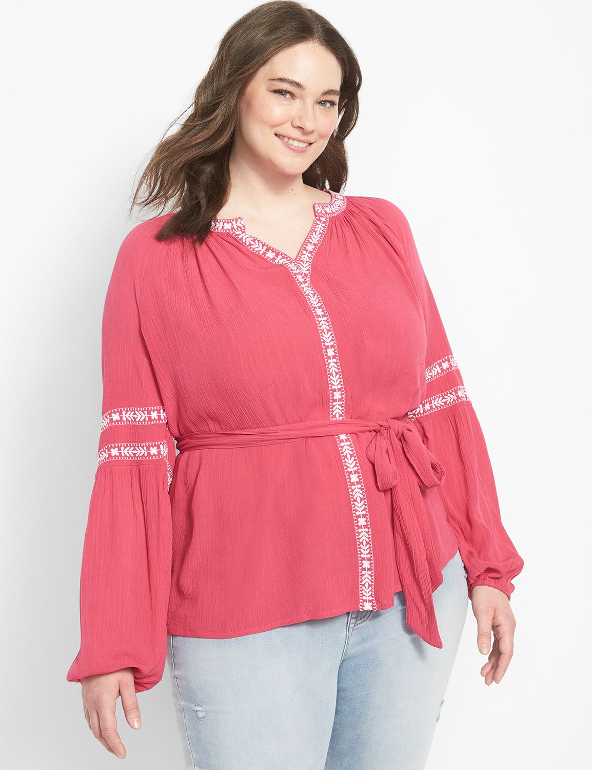 Ruffled Bell Sleeve Cardigan (Plus)