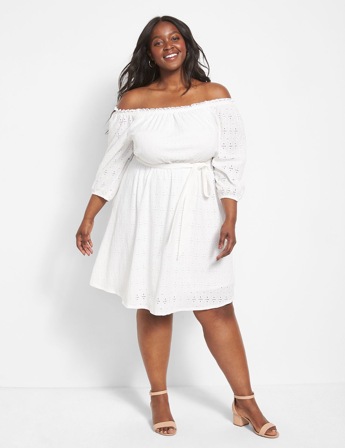 Plus size best sale eyelet dress