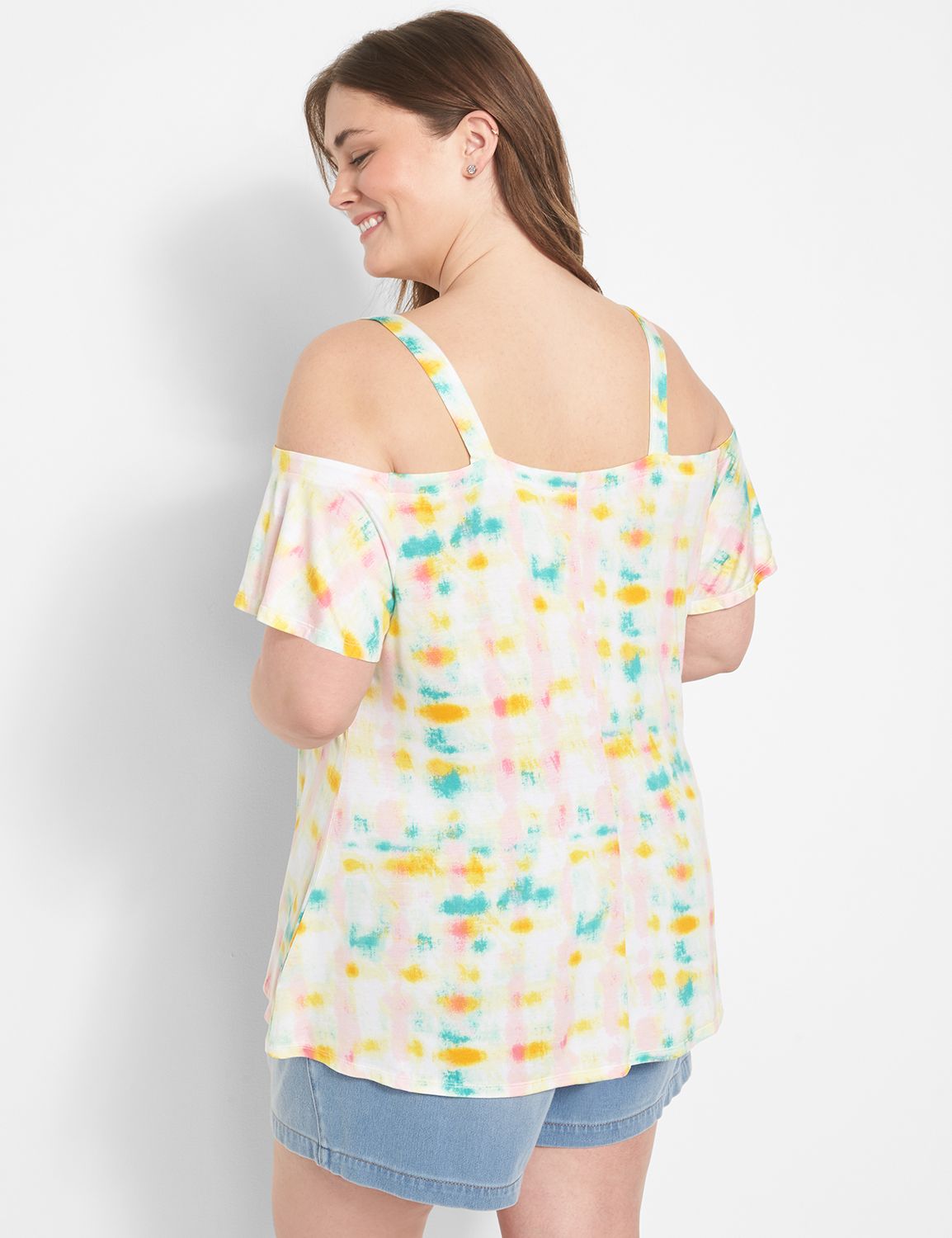 Short Flutter Sleeve Cold Shoulder Product Image 2