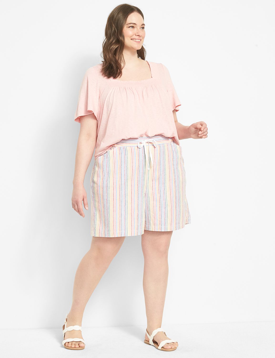 Short Flutter Sleeve Square Neck Sw Product Image 3