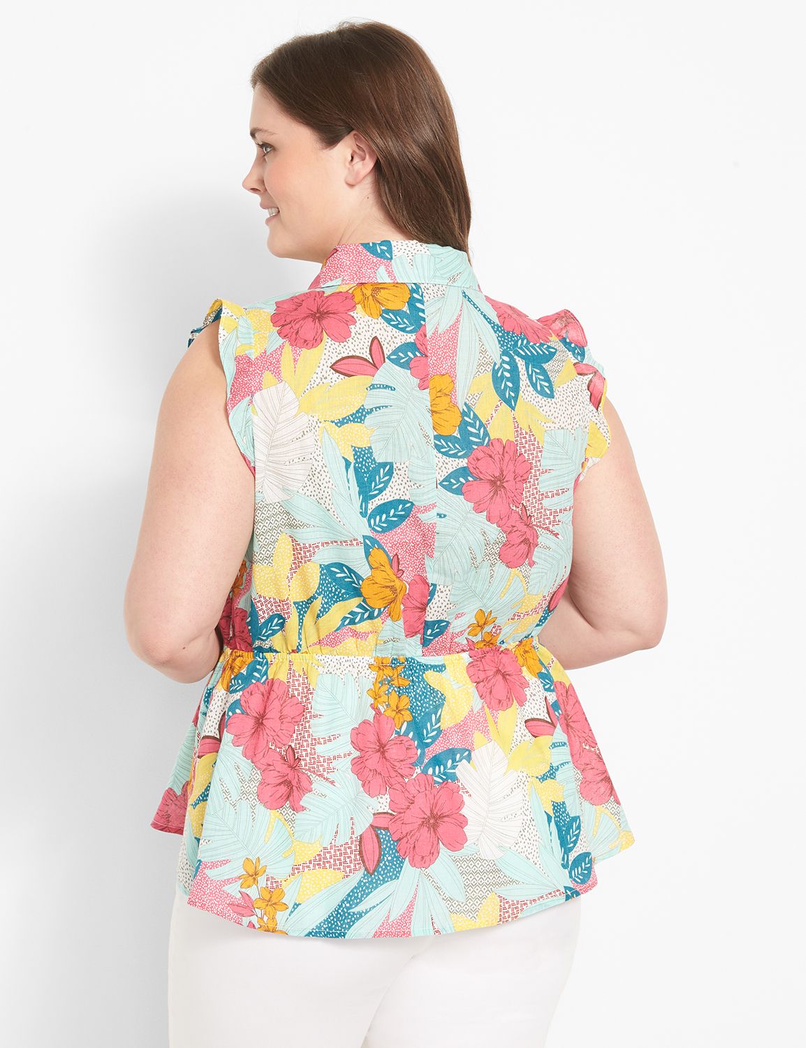 Sleeveless Button Down Peplum 11266 Product Image 2
