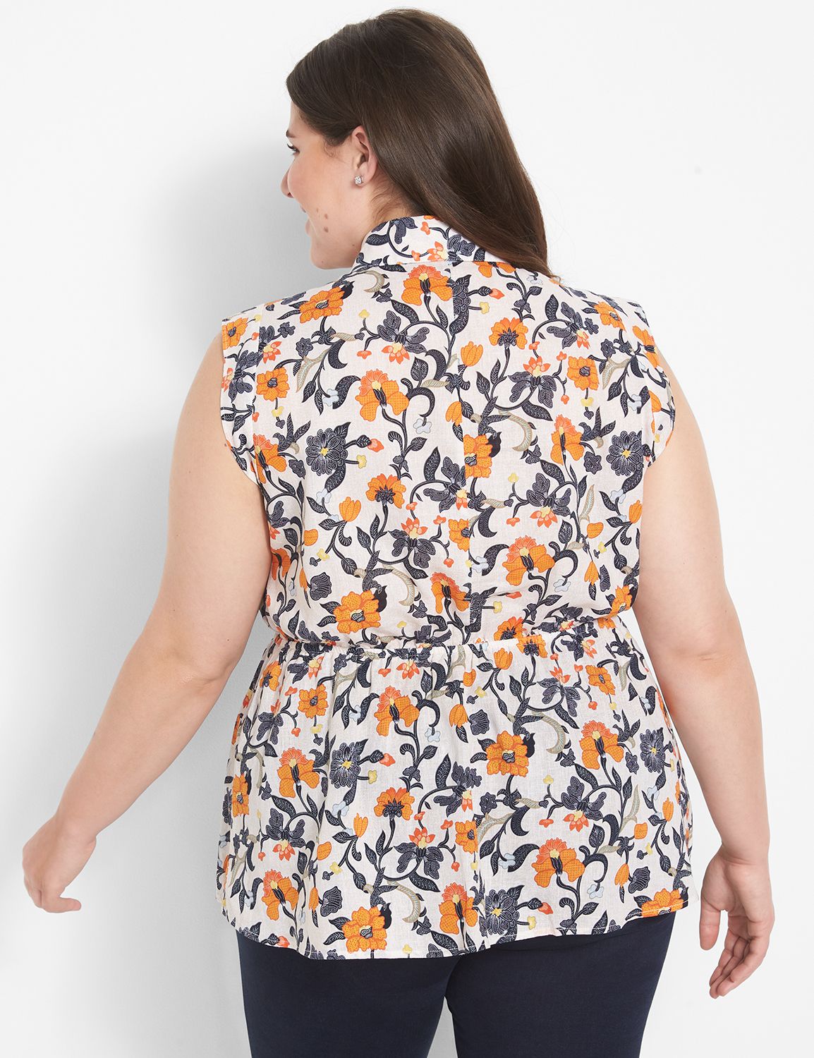 Sleeveless Button Down Peplum 11266 Product Image 2