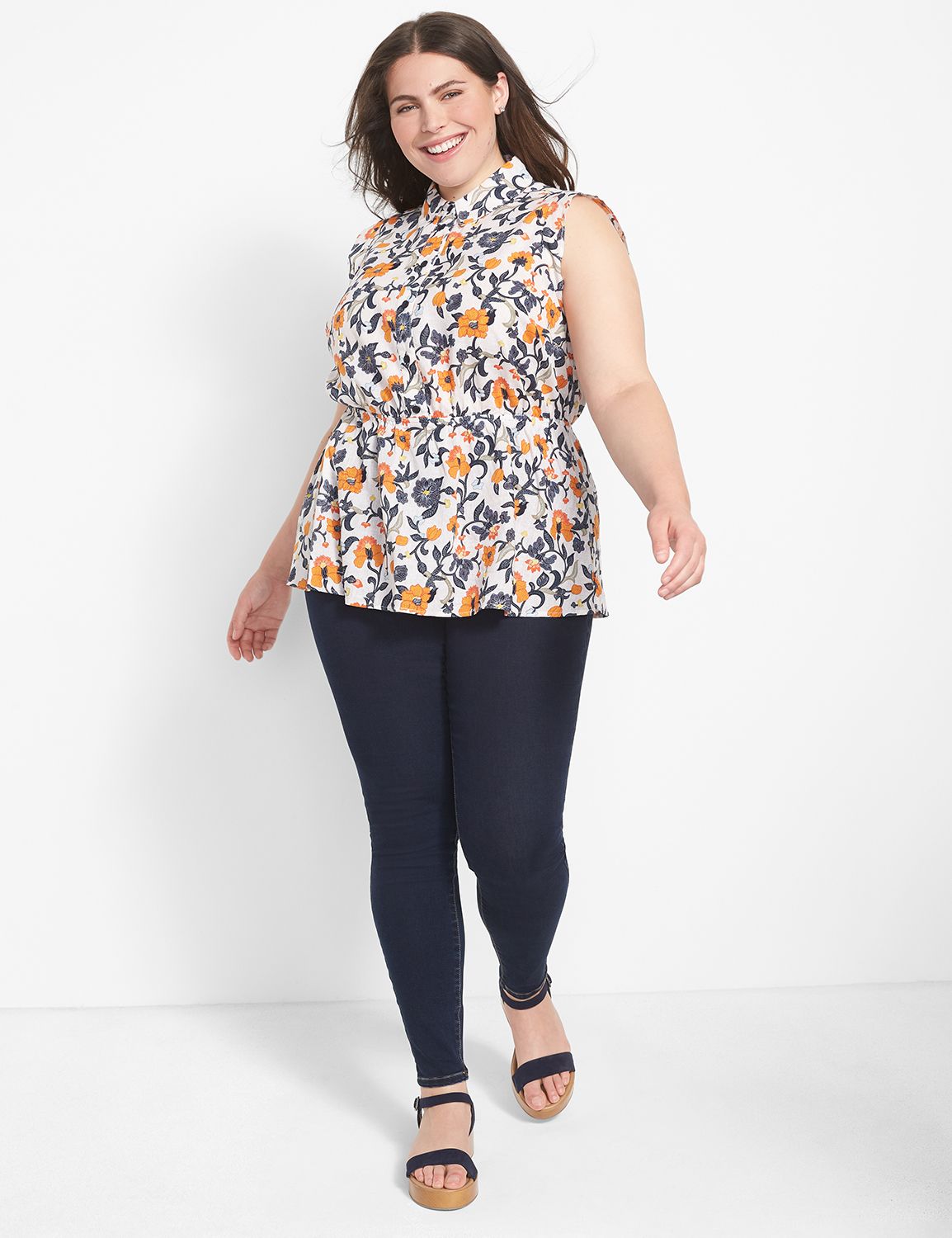 Sleeveless Button Down Peplum 11266 Product Image 3