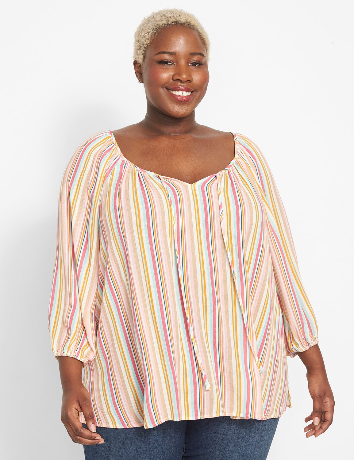 Plus size cheap peasant tops