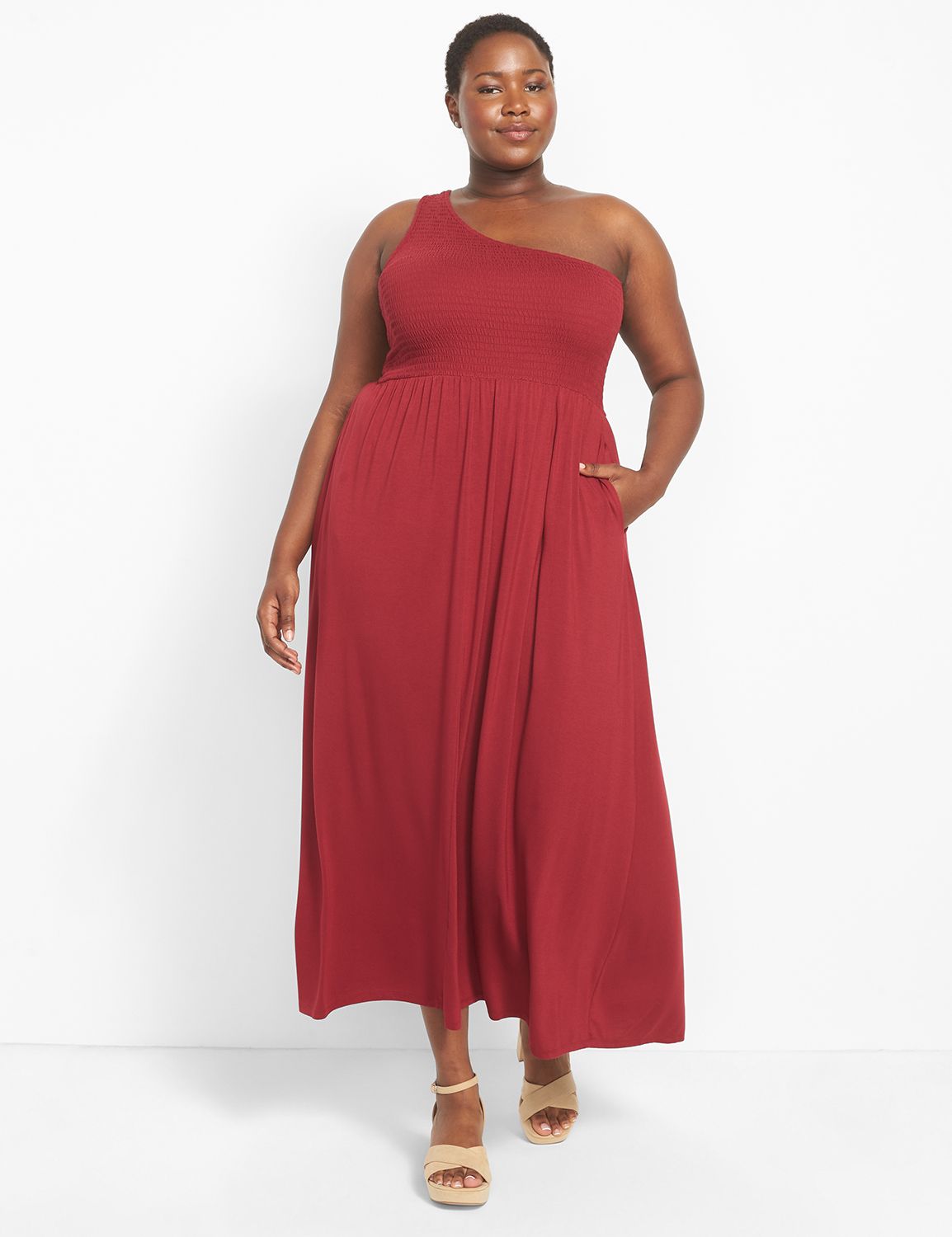 Mandy Smocked Single Shoulder Sleeveless Dress